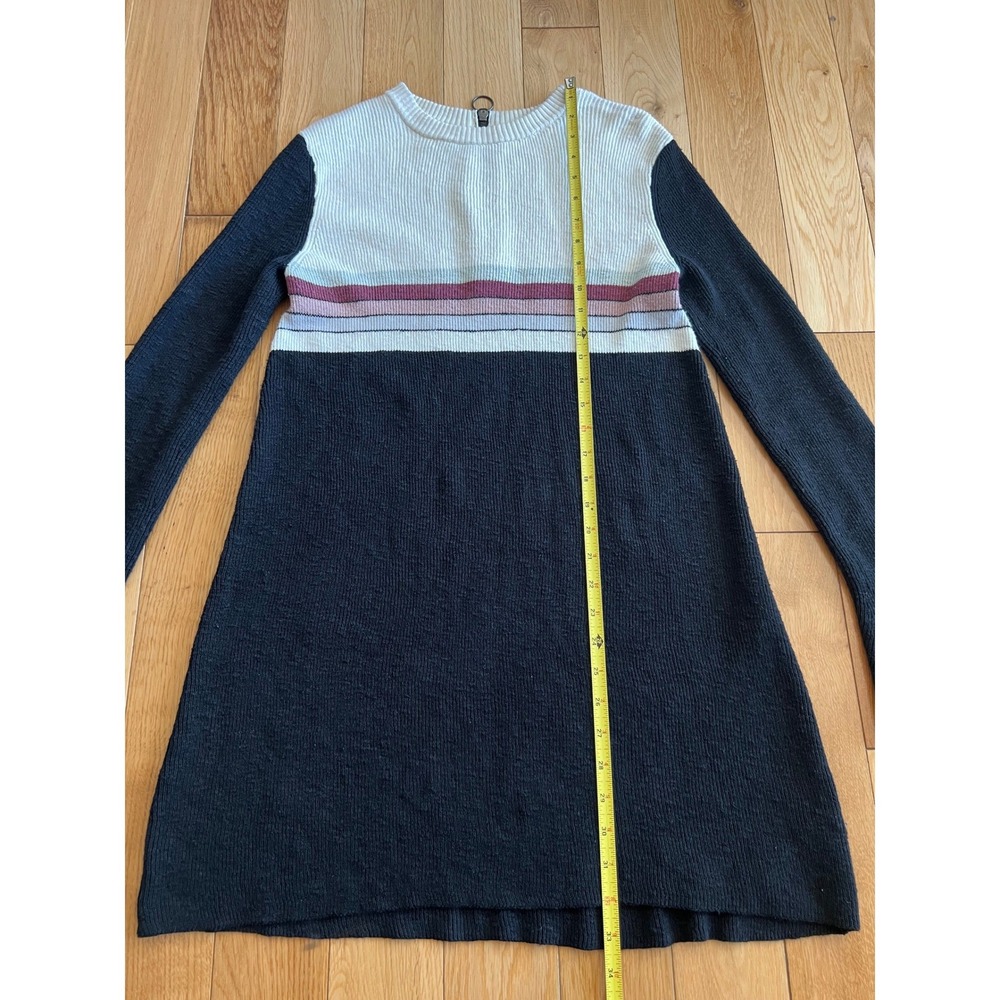 Free People Color Block Long Sleeve Sweater Dress Linen Blend Womens Size S - Picture 3 of 9